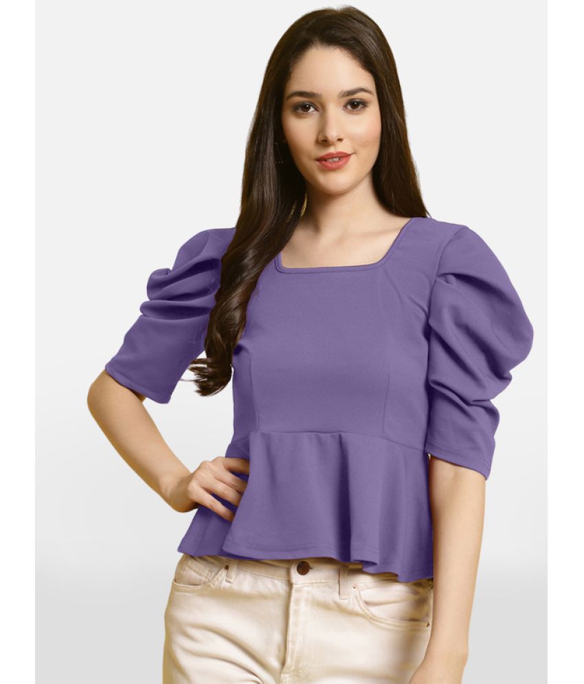     			Fabflee - Purple Polyester Women's Peplum Top ( Pack of 1 )