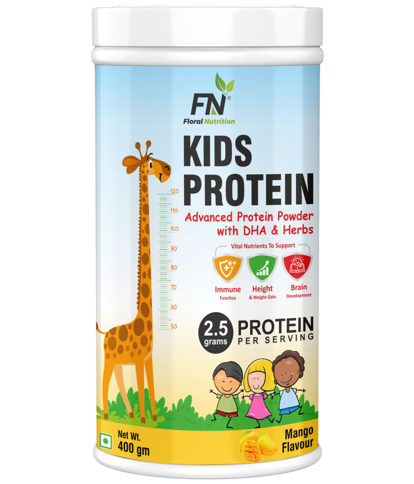     			Floral Nutrition Kids Protein with DHA,Vitamin-D for Growth,Immunity Nutrition Drink 400 gm Mango