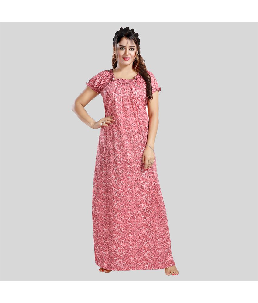     			Gutthi - Pink Hosiery Women's Nightwear Nighty & Night Gowns ( Pack of 1 )