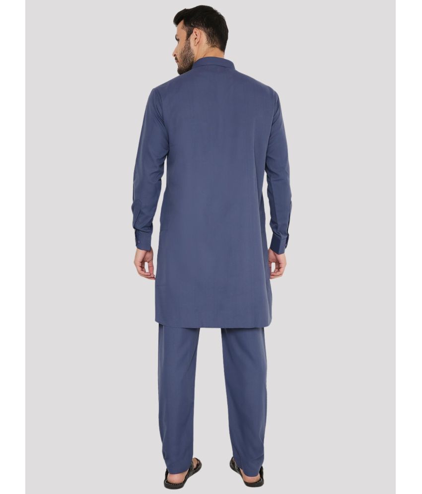     			Maharaja - Blue Blended Fabric Regular Fit Men's Pathani Suit ( Pack of 1 )