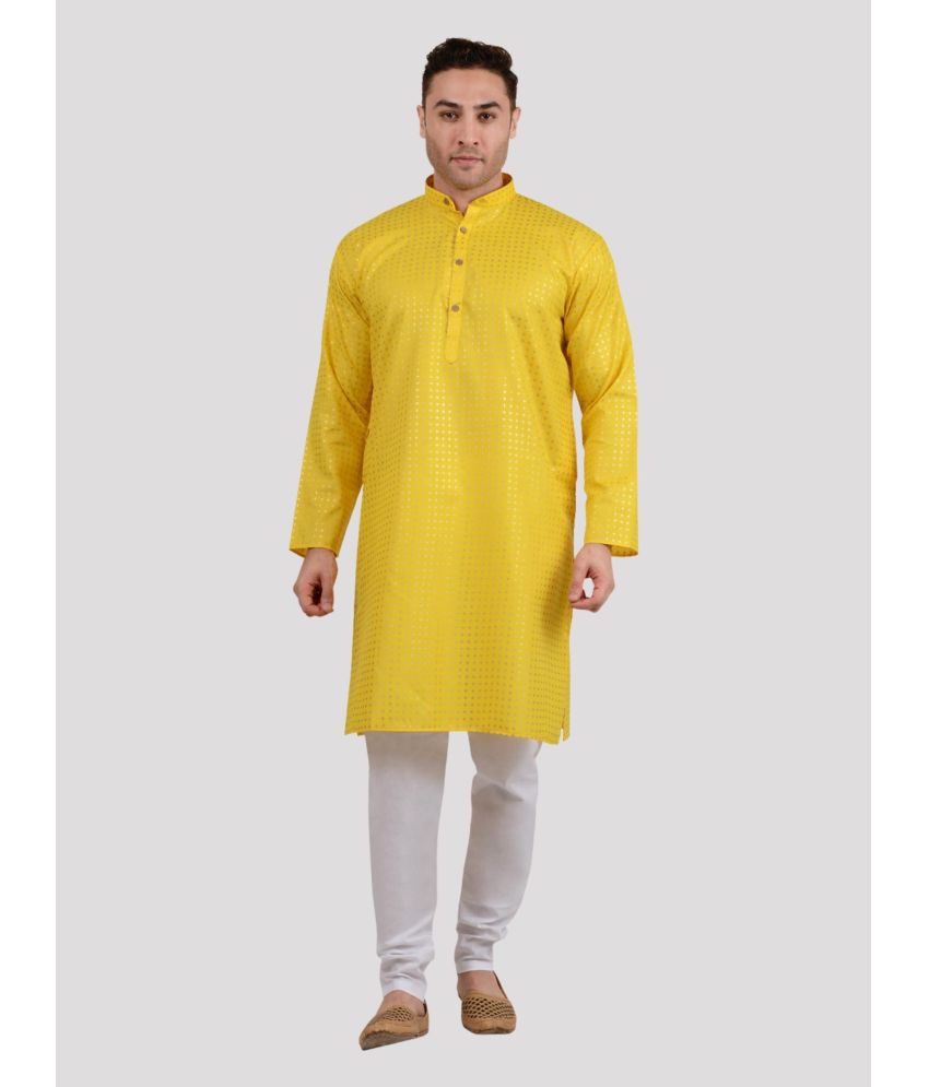     			Maharaja - Yellow Viscose Regular Fit Men's Kurta Pyjama Set ( Pack of 1 )