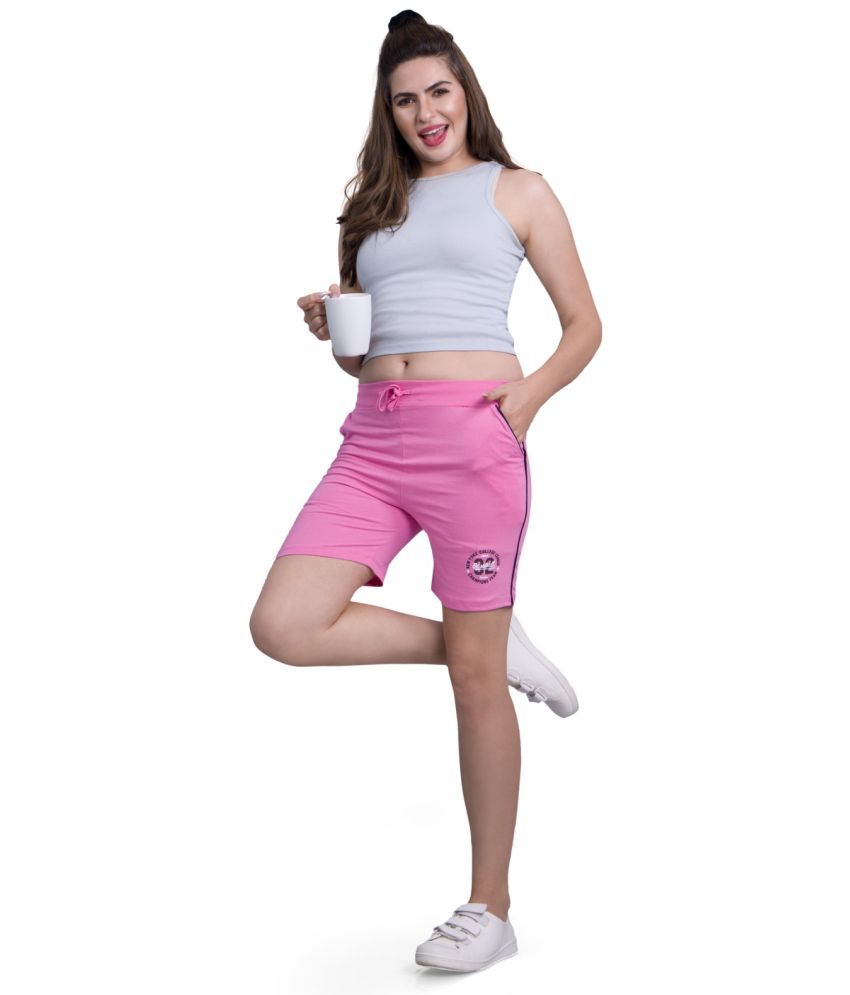     			Monisha Plus Cotton Hot Pants - Pink Single