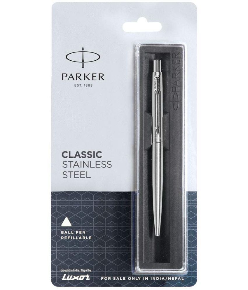     			Parker Classic Stainless Steel CT Ball Pen, Pack Of 4