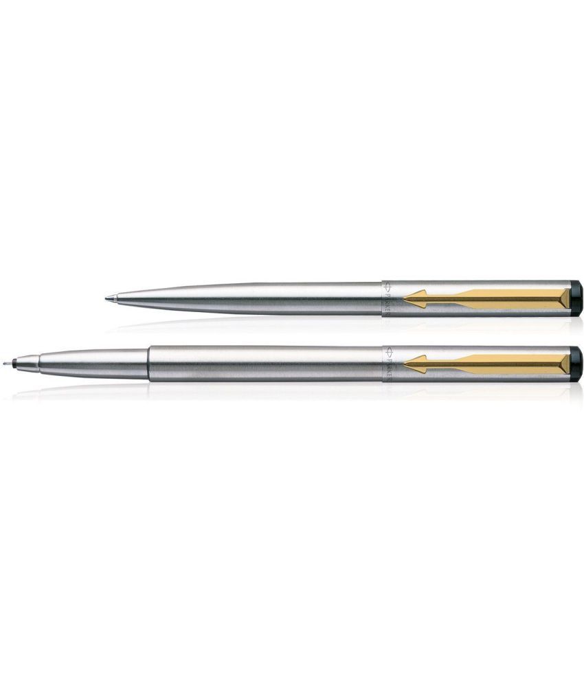     			Parker Vector Stainless Steel GT Rollerball And Ballpoint Pen, Pack Of 2