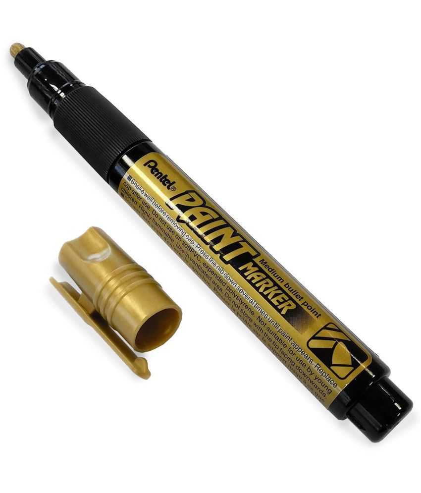     			Pentel Cellulose Paint Marker - Medium Bullet Tip - MMP20 - [Pack of 3] - Metallic Gold
