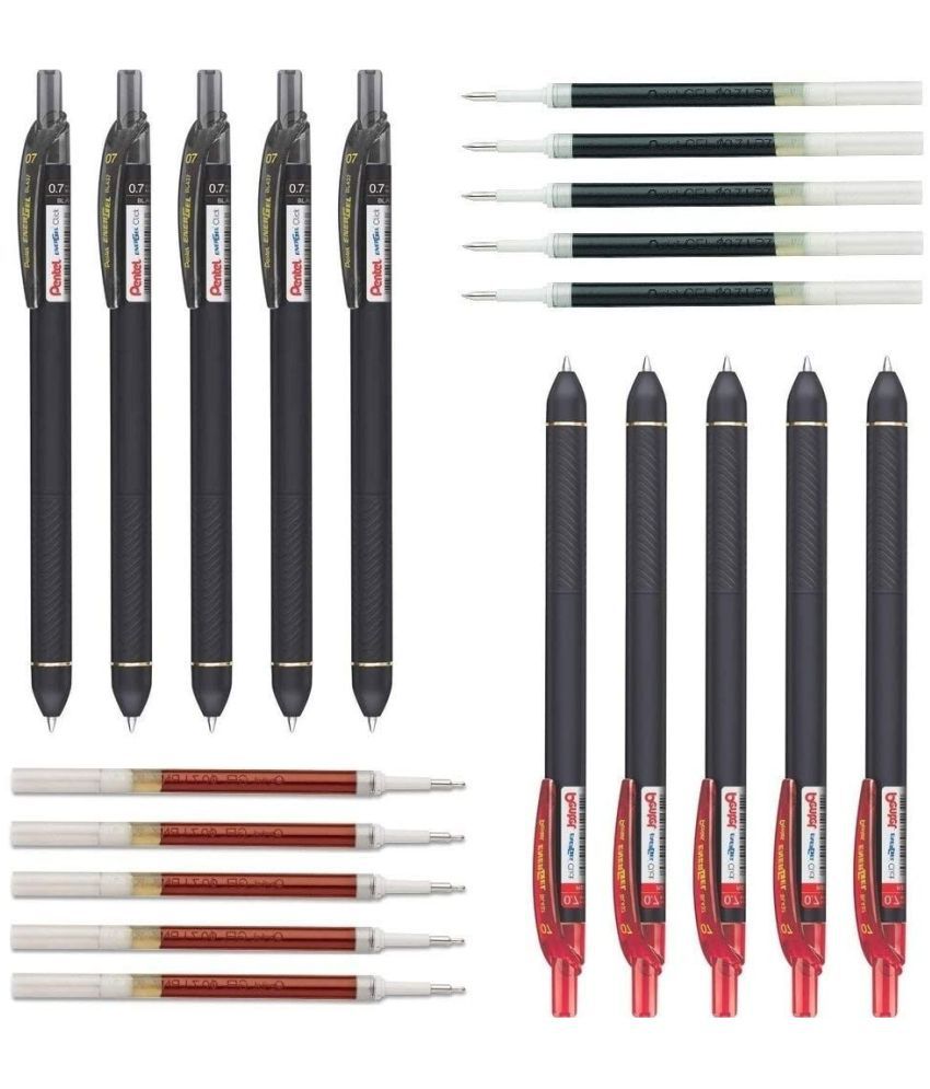     			Pentel EnerGel Click 0.7mm Metal Tip (EnerGel Click Pen Black 5, Red 5 & LR7 Refill Black 5, Red 5)