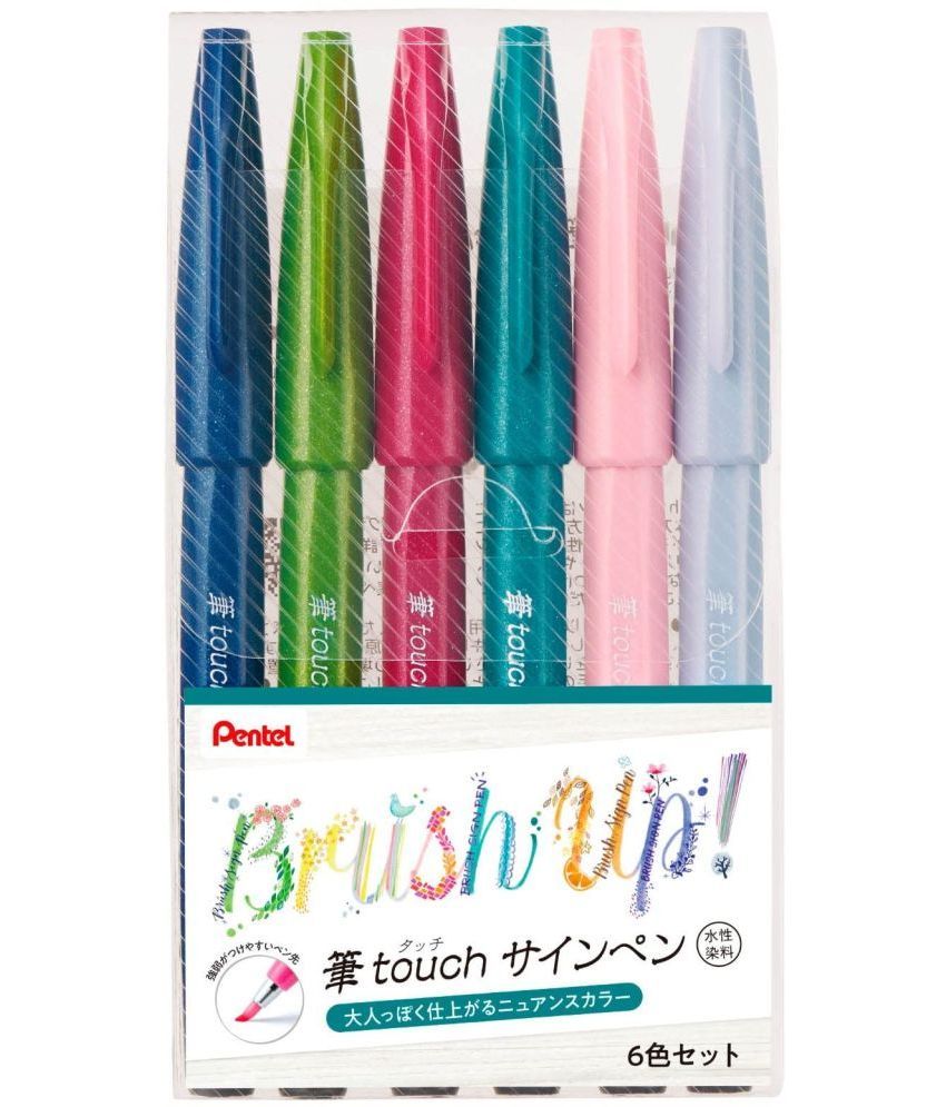     			Pentel brsh touch felt-tip pen SES15C-6STB 6 colors set B