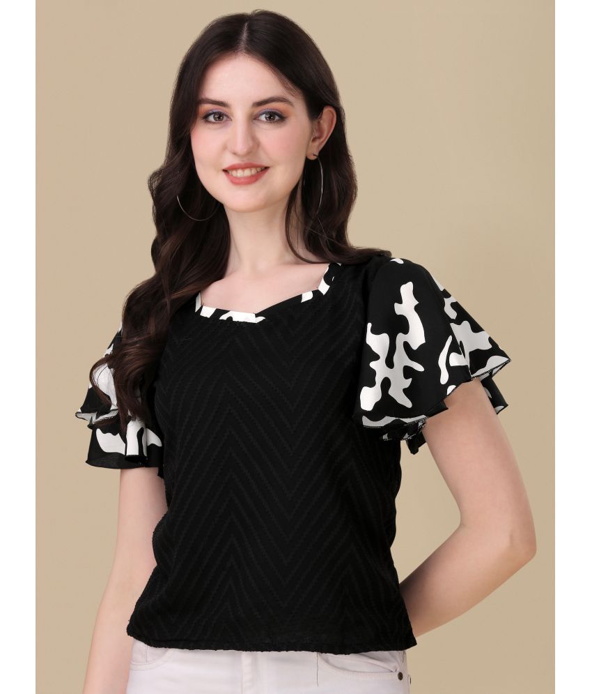     			Sheetal associates - Black Georgette Women's Regular Top ( Pack of 1 )