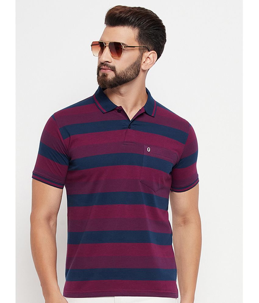     			UNIBERRY Pack of 1 Cotton Blend Regular Fit Striped Half Sleeves Men's Polo T Shirt ( Multicolor )