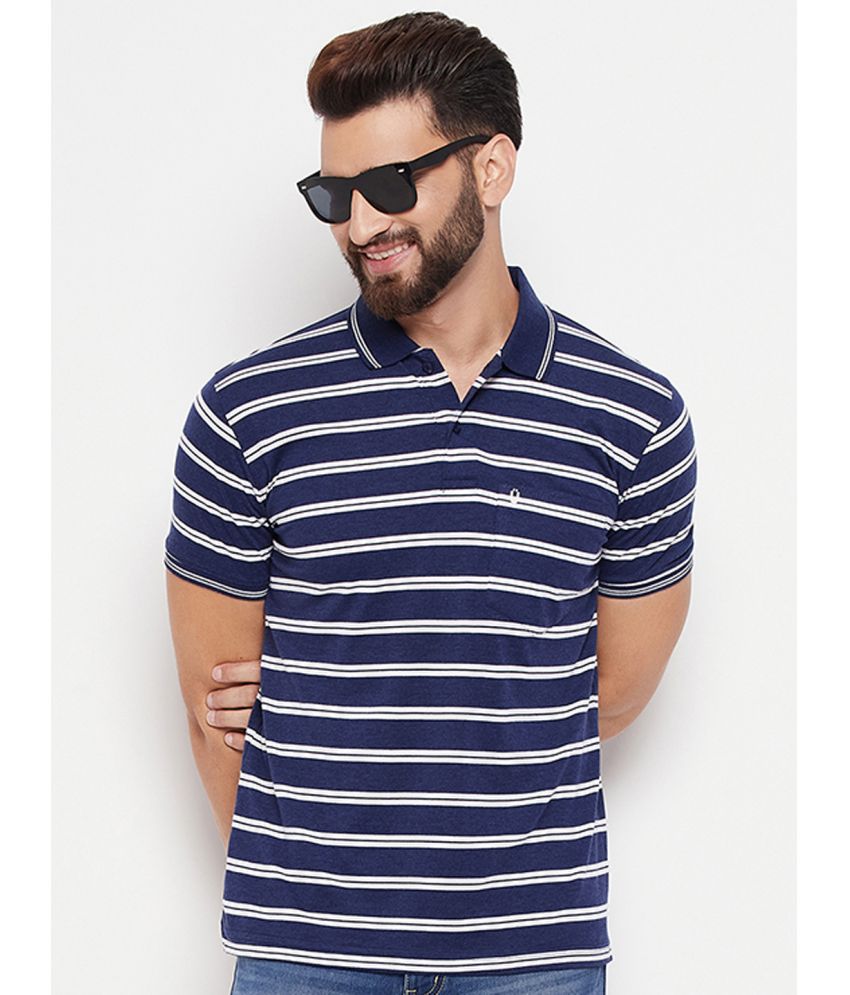     			UNIBERRY - Navy Cotton Blend Regular Fit Men's Polo T Shirt ( Pack of 1 )