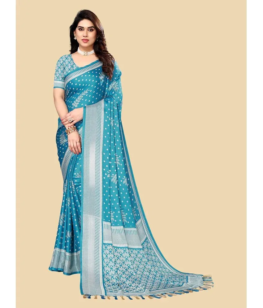 Rangita Blue Chiffon Saree With SDL650763159 1 9d968