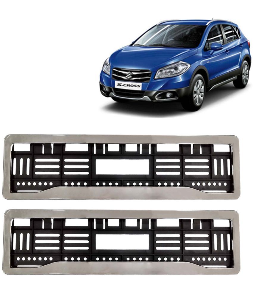     			Kingsway Car Number Plate Frames Chrome for Maruti Suzuki S Cross, 2014 - 2017 Model, Car Registration Plate Holders, Licence Plate Covers (Front and Rear), Universal Size 51.5 x 14.5 cm