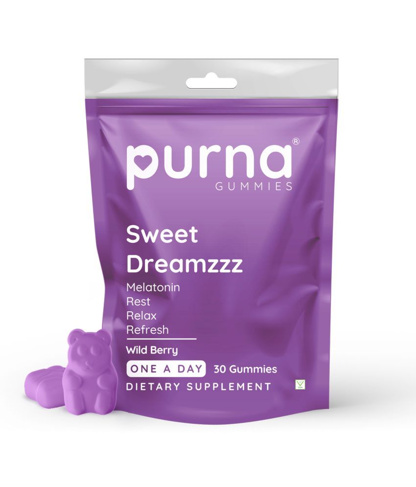     			Purna Gummies Melatonin Wild Berry Gummies for Adults & Kids, Sleep Well, Reduced Stress