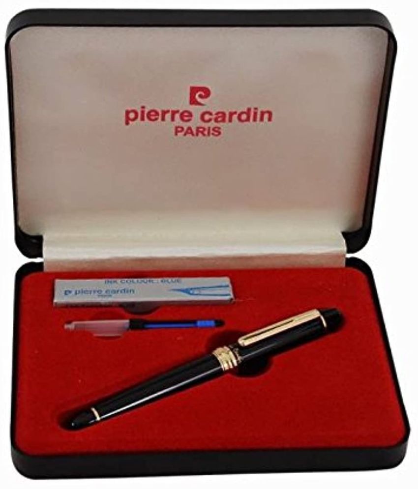     			Pierre Cardin Chrome President Fountain Pen with Ink Converter and 4 Cartridges (Blue)|Pack of 3