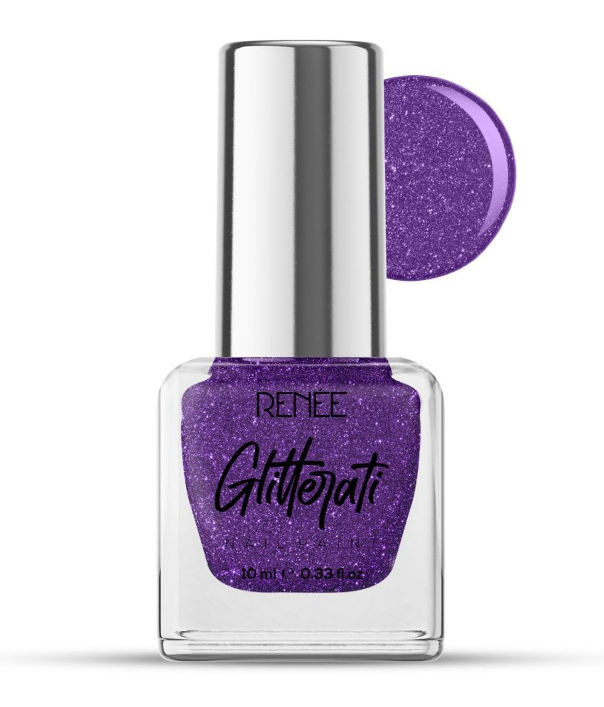     			RENEE Glitterati Nail Paint- Purple Galaxy, Quick Drying, Glittery Finish, Long Lasting, 10m