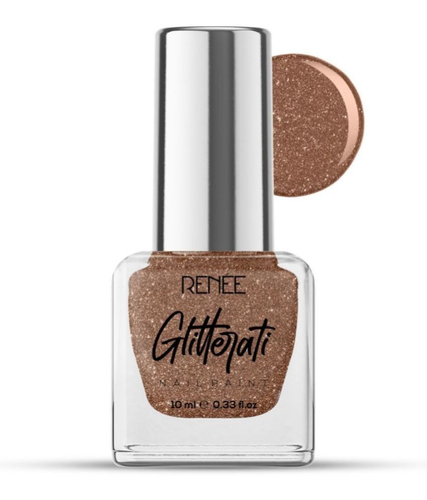     			RENEE Glitterati Nail Paint - Rose Beige, Quick Drying, Glittery Finish, Long Lasting,10ml