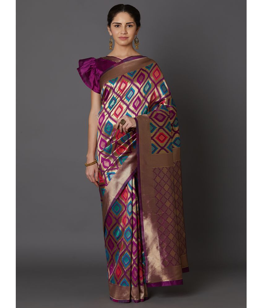     			SareeShop Designer SareeS - Purple Jacquard Saree With Blouse Piece ( Pack of 1 )