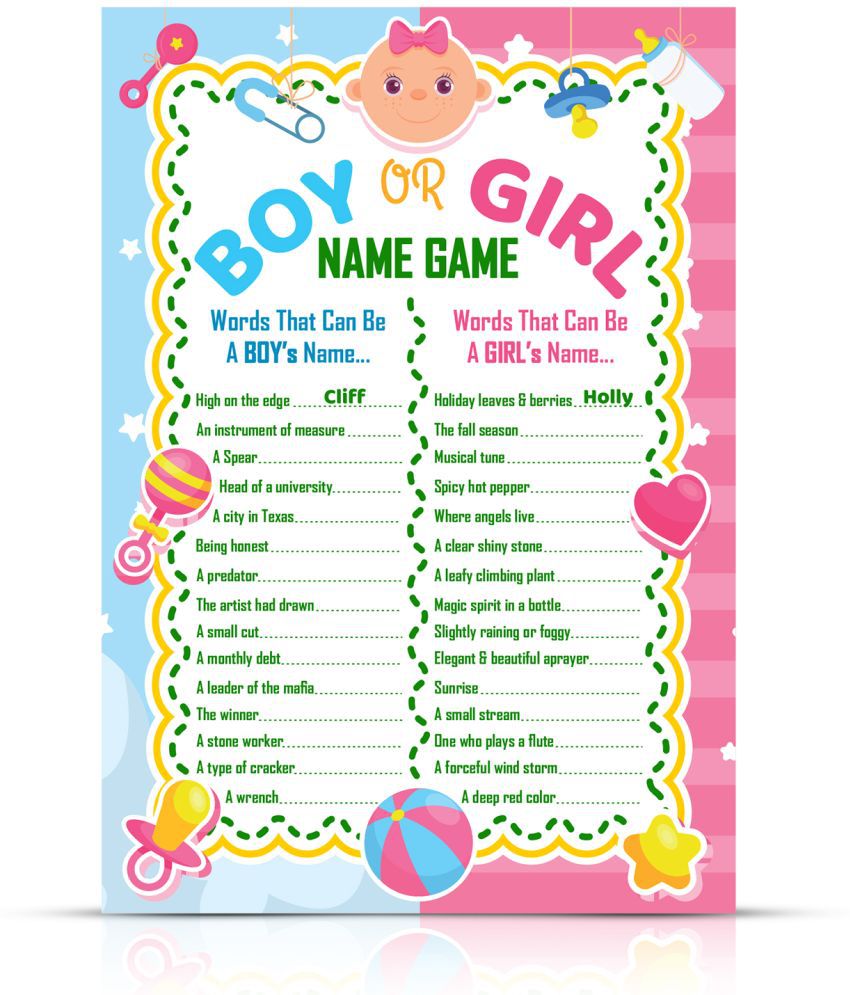     			ZYOZI Baby Shower Name Game Card | Baby Shower Game Kraft | Funny Baby Shower Game Cards| Baby Shower Naming Kit (Pack Of 50)