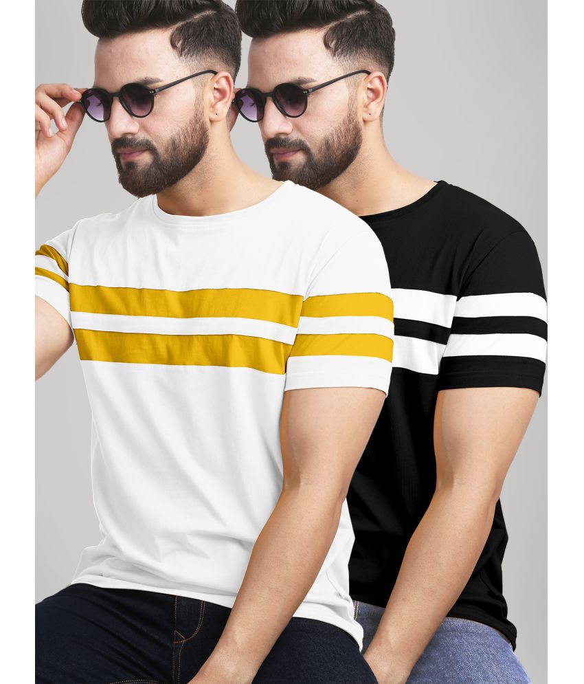     			AUSK - Black Cotton Blend Regular Fit Men's T-Shirt ( Pack of 2 )