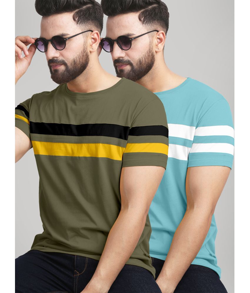     			AUSK Pack of 2 Cotton Blend Regular Fit Men's T-Shirt ( Green )