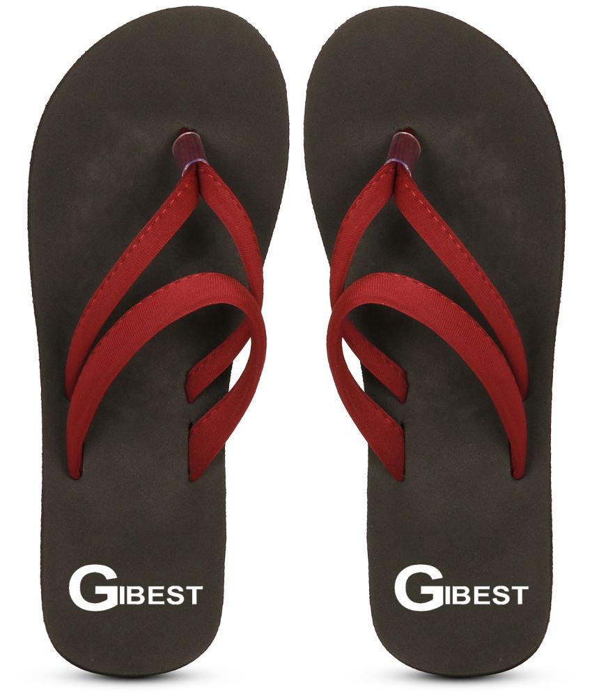     			GBest - Maroon Women's Thong Flip Flop