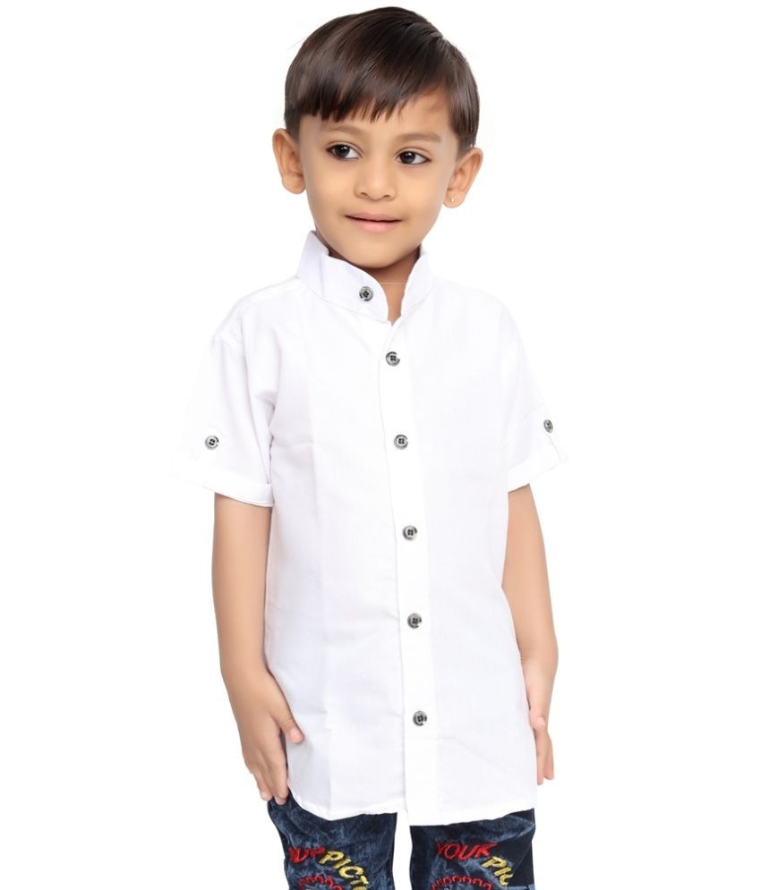     			Homey Pack of 1 Boys Cotton Blend Half Sleeves Shirt ( White )