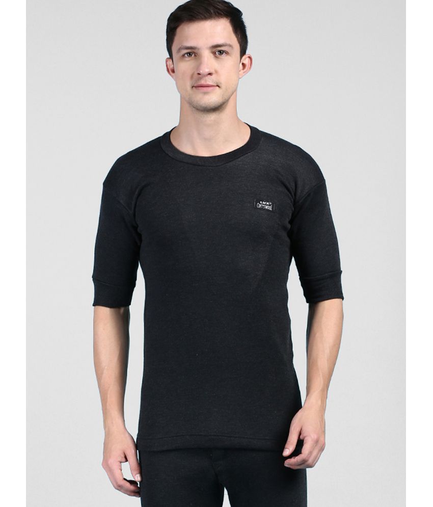     			Lux Cottswool - Black Cotton Blend Men's Thermal Tops ( Pack of 1 )
