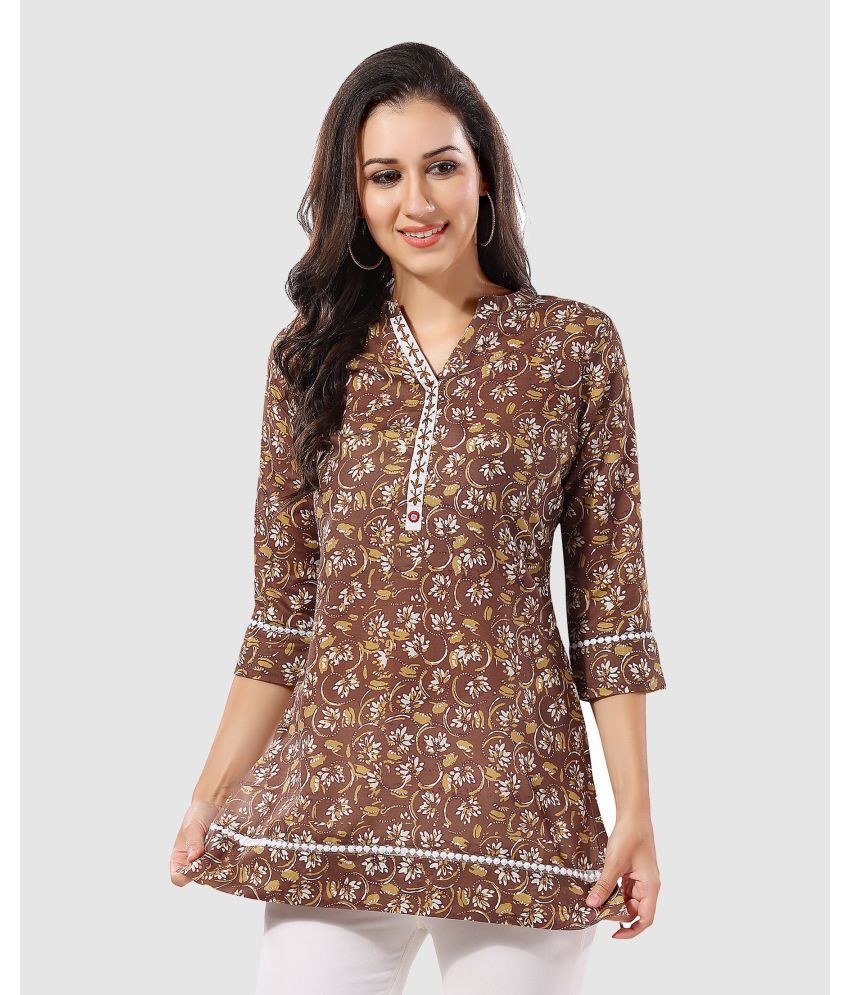     			Meher Impex - Brown Cotton Women's Tunic ( Pack of 1 )