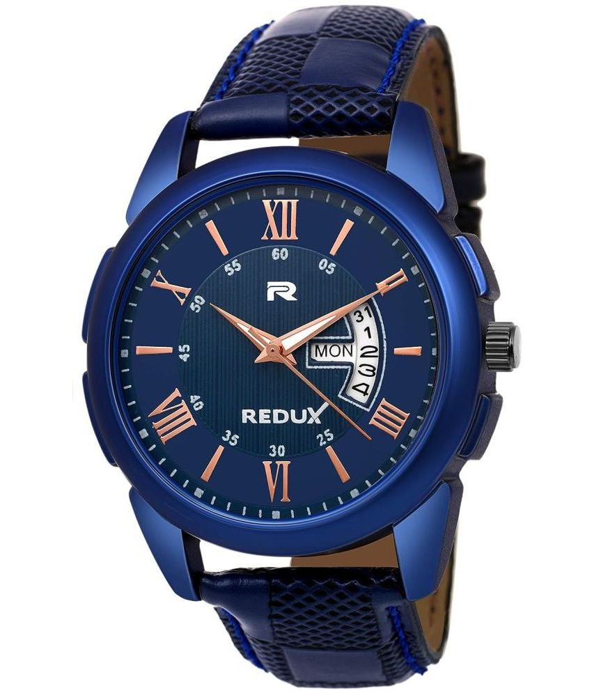     			Redux - Blue Leather Analog Men's Watch