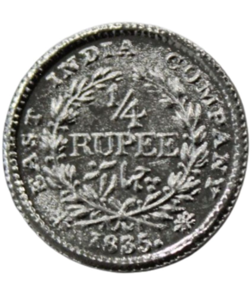    			newWay - 1/4 Rupee (1835) "William IIII, King." East India Company Collectible Silverplated Fancy 1 Coin Numismatic Coins