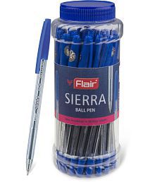 FLAIR Sierra Fine Tip Ball Pen Jar | Tip Size 0.7 mm | Smooth Ink Flow System | Light Weight Ball Pen With Comfortable Grip| Ideal for School, Collage, Office| Blue Ink, Jar Pack Of 25