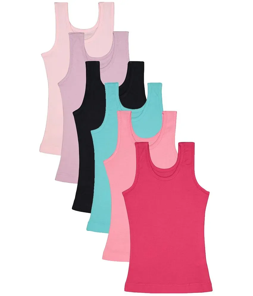 Pack of 6 Round-Neck Sleeveless Vest