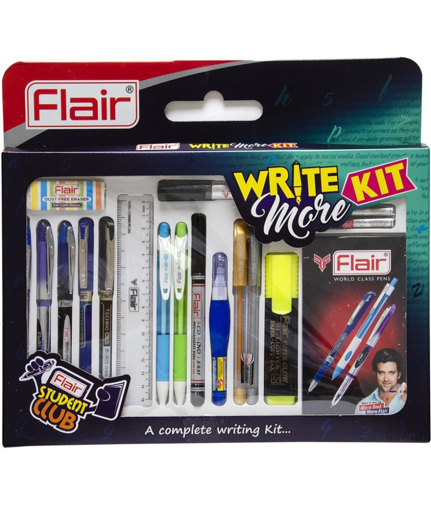     			Flair Creative Series Write More Smart Kit | Writing Kit | 18 Multicolor Items Available | Ideal for Writing, Coloring, Shading | Use for Home, School & Office