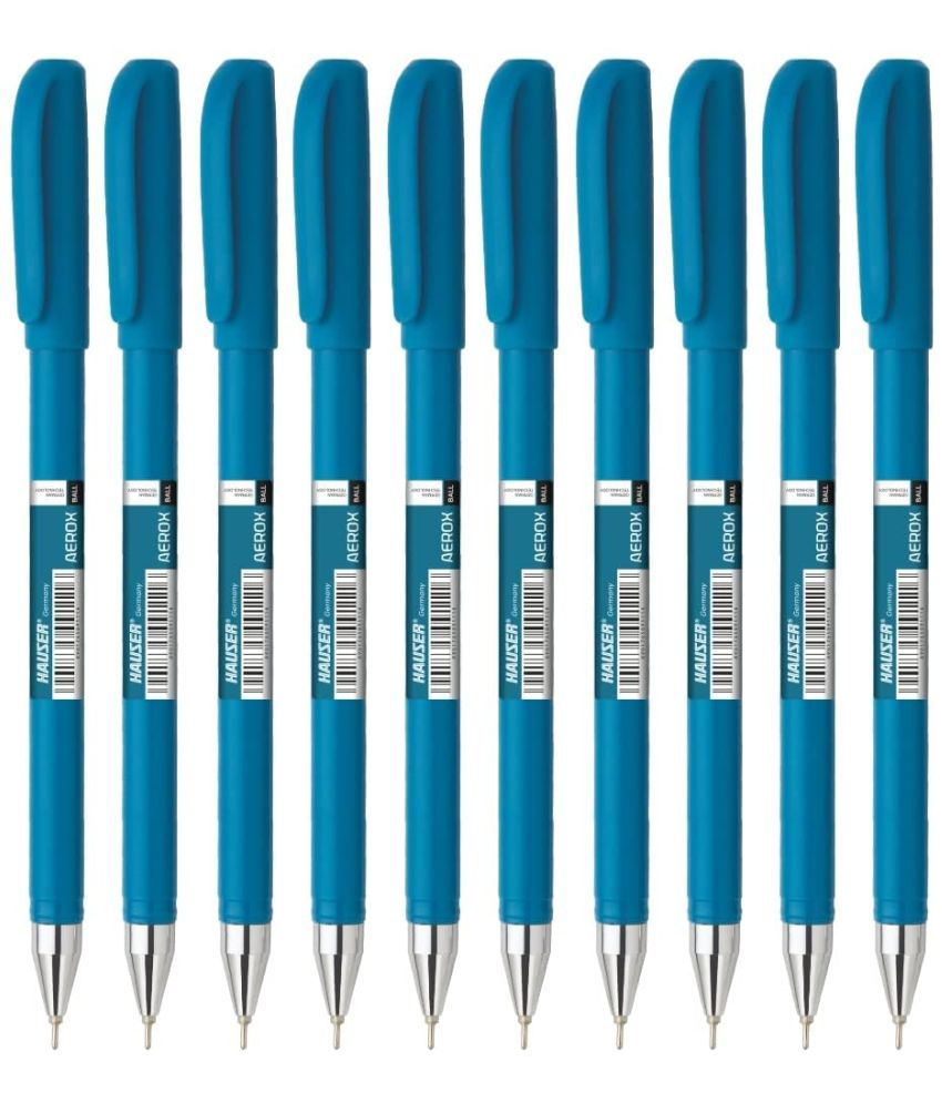     			Hauser Aerox Ball Pen Pouch Pack | 0.6 mm Tip Size | Sturdy Refillable Ball Pen | Low-Viscosity Ink For Smudge Free Writing | Light Weight Ball Pen | Blue Ink, Set Of 5 X 5 Pack