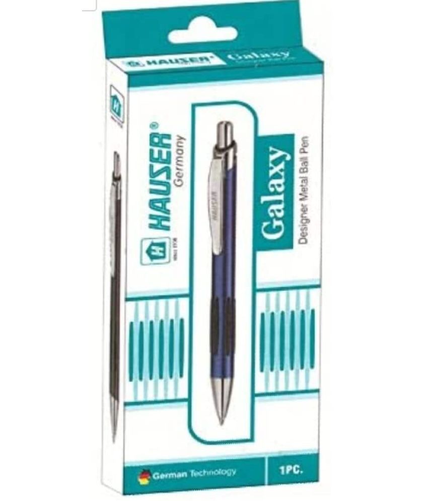     			Hauser Galaxy Designer Ball Pen Box Pack | Metal Body With Stylish Design | Retractable Mechanism For Smudge Free Writing | Durable, Refillable Pen | Blue Ink, Pack of 3