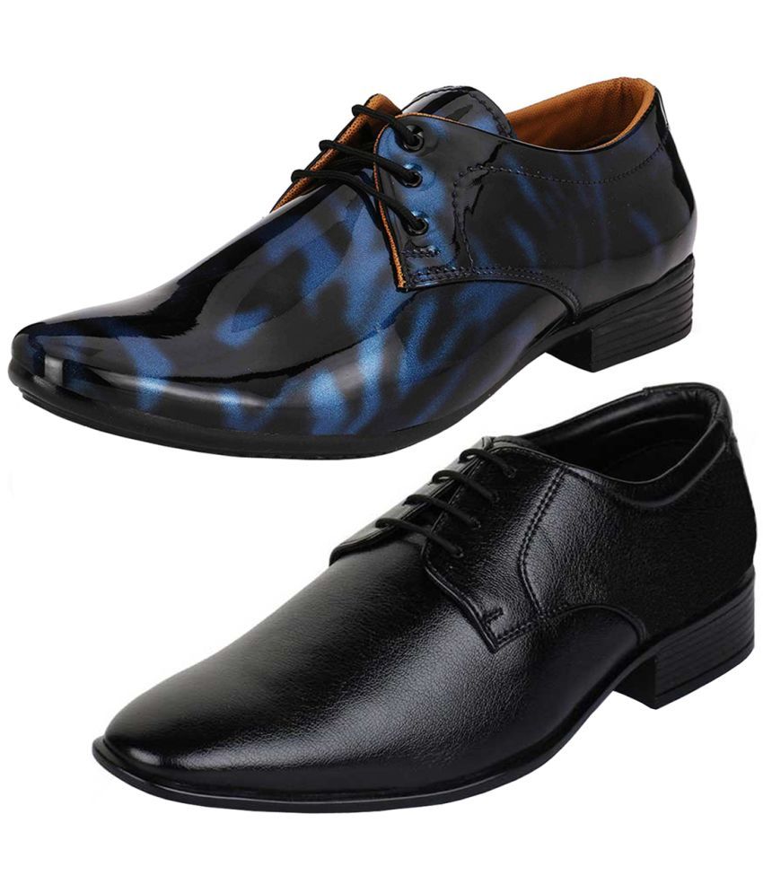     			vitoria - Blue Men's Derby Formal Shoes