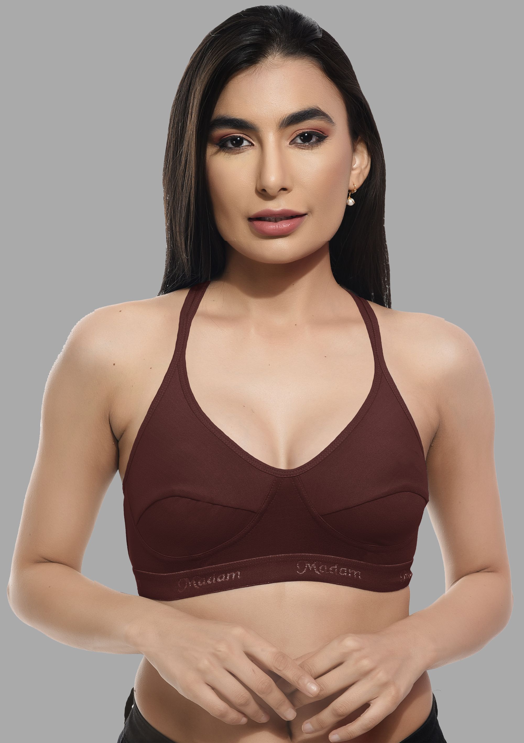     			Madam Lycra Non Padded Women's Everyday Bra ( Maroon )