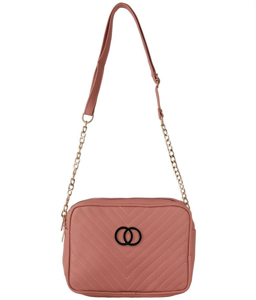     			New Choice - Pink Faux Leather Sling Bag