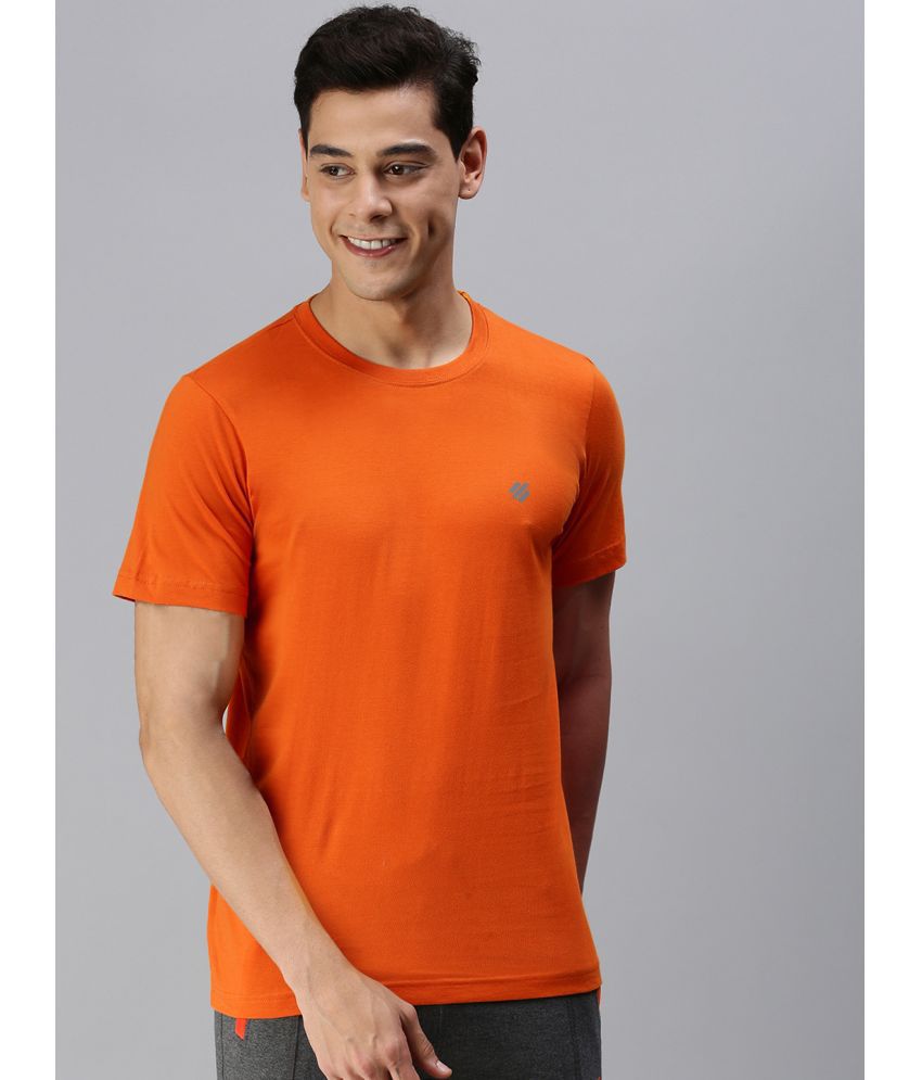     			ONN - Fluorescent Orange Cotton Blend Regular Fit Men's T-Shirt ( Pack of 1 )