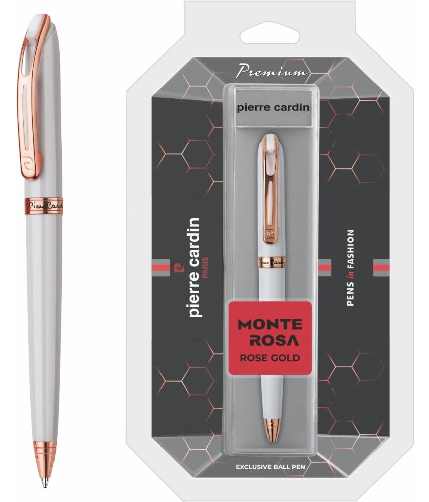     			Pierre Cardin Monte Rosa Rose Gold & White Finish Exclusive Ball Pen Blister Pack | Metal Body With Twist Mechanism | Smooth, Sturdy, Refillable Pen | Ideal For Gifting | Blue Ink, Pack Of 1