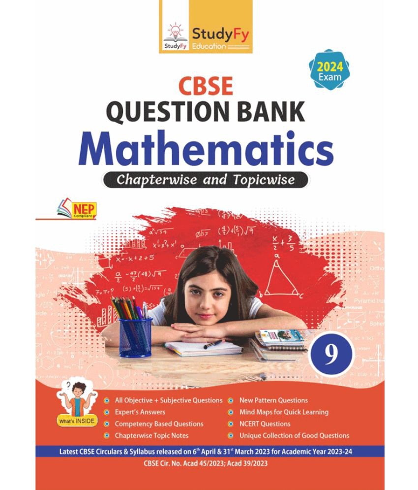     			StudyFy Class 9 Mathematics CBSE Question Bank For 2024 Board Exams | Chapterwise Topic Notes | Previous Year's Solved Questions
