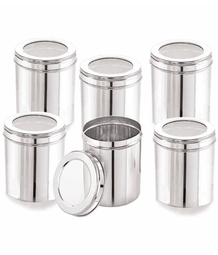     			ATROCK Steel Silver Food Container ( Set of 6 )
