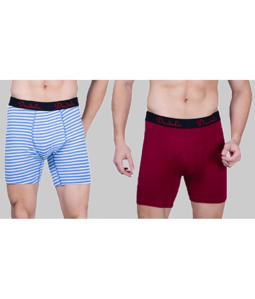     			DUDELO Pack of 2 Cotton Men's Trunks ( Maroon ) Mens Trunks