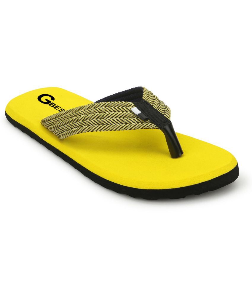     			GBest - Yellow Men's Thong Flip Flop