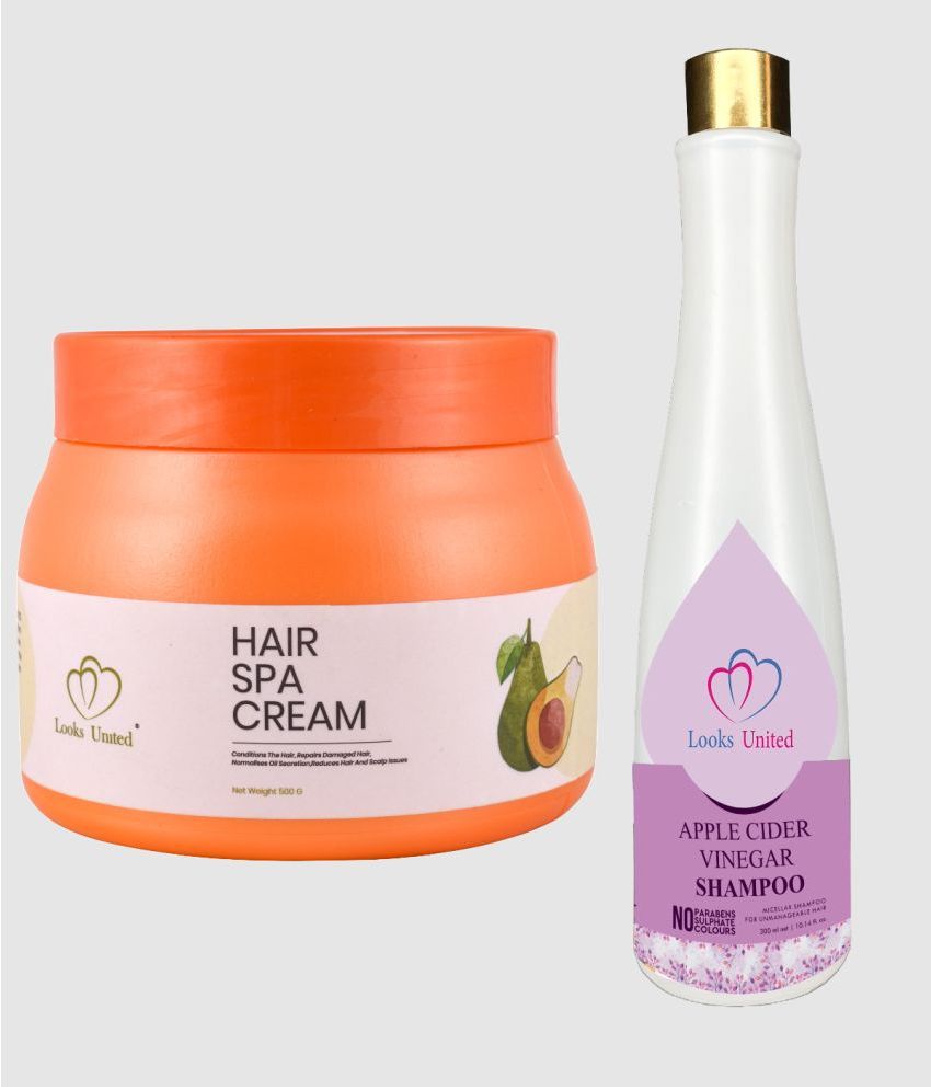     			Hair Spa Cream Nourishes And Strengthens - 500 GR & Apple Cider Vinegar Paraben And Sulphates Free Shampoo - 300 ML