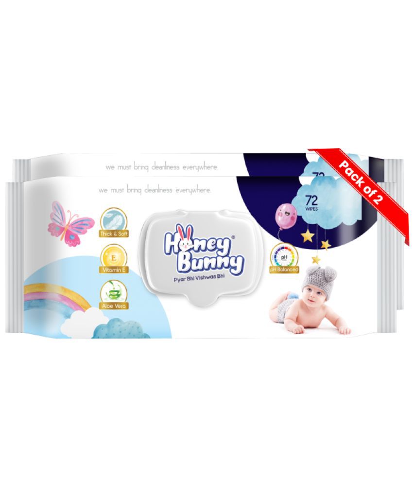     			Honey Bunny - Scented Wet wipes For Babies ( Pack of 2 )