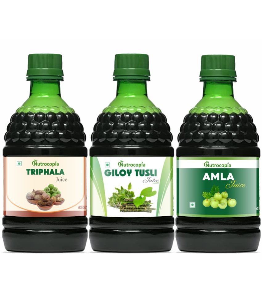     			NUTROCOPIA Triphala, Giloy Tulsi & Amla Juice to Relieves Constipation Pack of 3 of 400 ML(1200 ML)