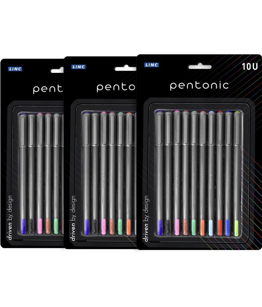     			Pentonic Linc Ball Point Pen Blister Pack (0.7 mm, Multicolor Ink, Pack of 10 x 3 Box)