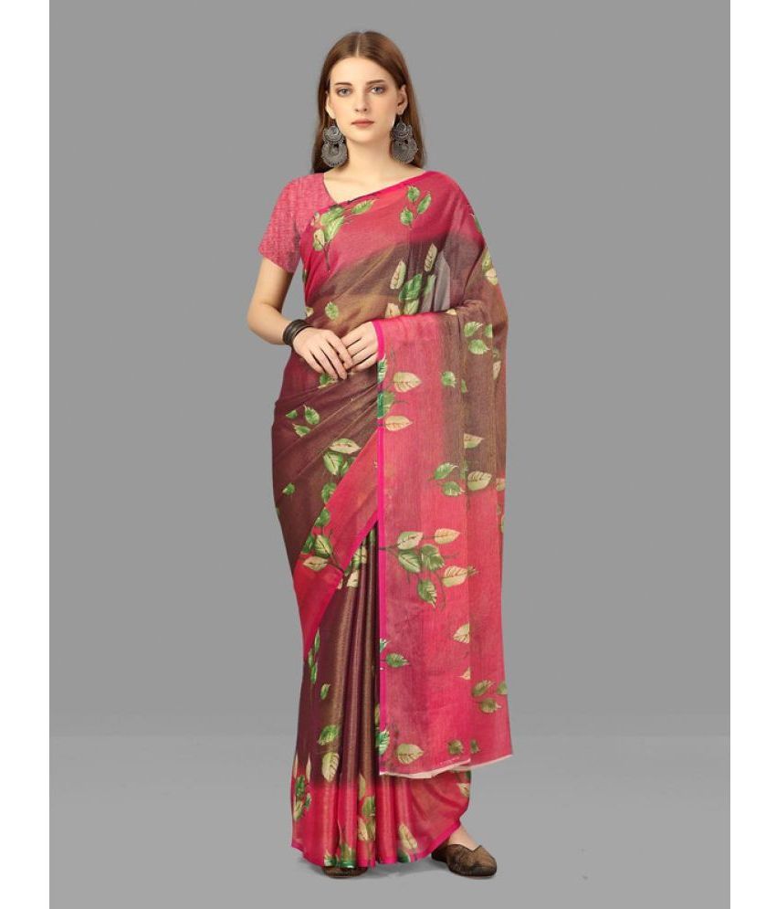     			Sanjana Silks - Pink Brasso Saree With Blouse Piece ( Pack of 1 )