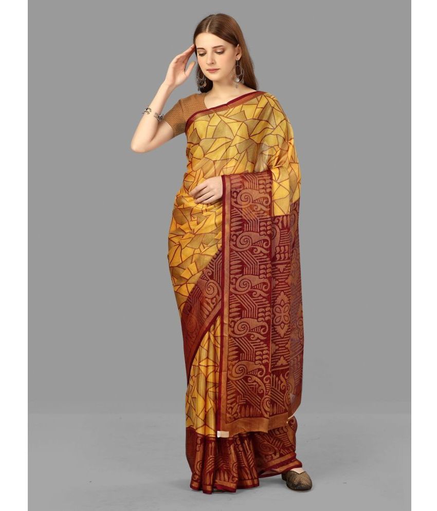     			Sitanjali - Multicolor Brasso Saree With Blouse Piece ( Pack of 1 )